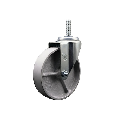 Service Caster 5 Inch Semi Steel Wheel Swivel 34 Inch Threaded Stem Caster Service Caster SCC-TS20S515-SSR-34212
